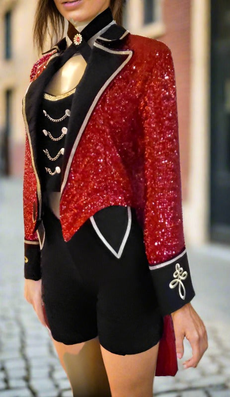 Taylor Swift Inspired Sequins Ringmaster Tailcoat Red Tour