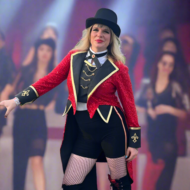 Taylor Swift Inspired Sequins Ringmaster Tailcoat Red Tour